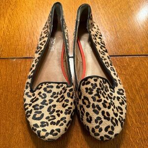 Aldo Brown and Black Cowhide Leopard Print Flats